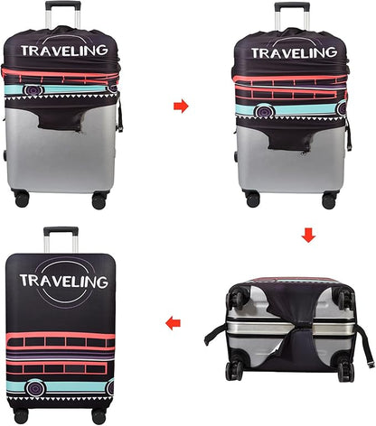 WUJIAONIAO Travel Luggage Cover Baggage Suitcase Cover Protector Skins 18-32 Inch (TRAVELING, M (for 22-24 inch luggage))