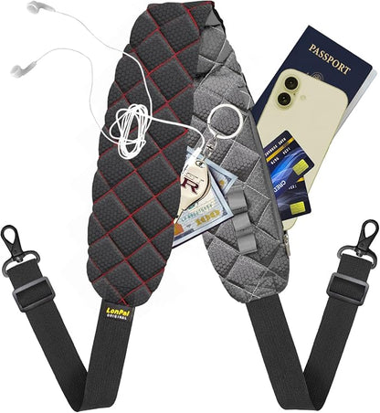 2 in 1 Anti-theft Bag Shoulder Strap with Pockets, 54 inch Travel Belt Ultra-Wide and Thick, Comfort and Stylish