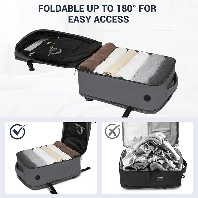 Kono Backpack Carry-on Bag 40x20x25 Carry-on Bag Airplane Travel 20L, 15.6-inch Laptop Backpack, for Men Women, Grey