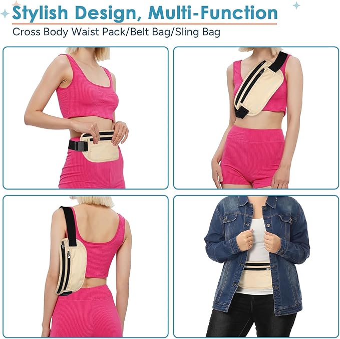 travel inspira Travel Money Belt with Slim Anti-Theft RFID Blocking Passport Holder for Travel Concealed under Clothes for Ultimate Protection of Credit Cards, Cash, Passport & Documents, Beige