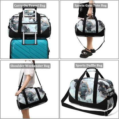 JIANYA Kids Overnight Duffle Bag Girls Boys Sport Gym Bag with Shoe Compartment & Wet Pocket, Carry On Weekender Travel Bag for Kid Girl Boy