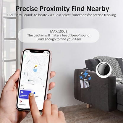 Tracker Tags - 2 Pack Black，Bluetooth Tracker Work with Apple Find My (iOS Only), Smart Tracker with Protective Case, Item Finders Locator Air Smart Tag for Luggage，Key，Wallet，Suitcase
