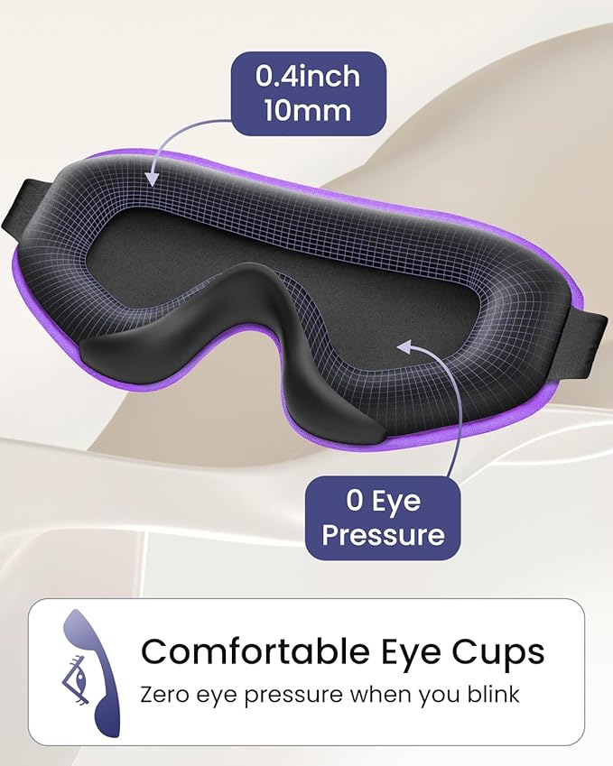 WAOAW Sleep Mask for Men Women: Blackout Eye Masks for Sleep - 3D Breathable Soft Comfortable Eye Mask for Travel - Adjustable Light Blocking Night Masks for Sleeping