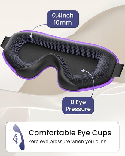 WAOAW Sleep Mask for Men Women: Blackout Eye Masks for Sleep - 3D Breathable Soft Comfortable Eye Mask for Travel - Adjustable Light Blocking Night Masks for Sleeping