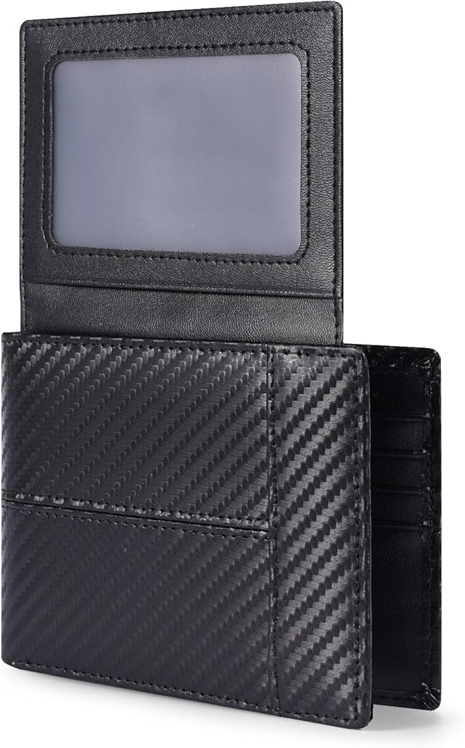 Swallowmall Leather Wallet for Mens Genuine Leather RFID Blocking Bifold Wallets with 2 ID Windows 13 Card Slots