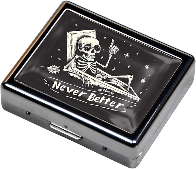 7 Days Chromed Shiny Silver Pill Organizer with Mirror Inside Has 8 Separate Compartments Rectangle,Versatile Storage for Medication - Ideal Travel Accessory (Better)