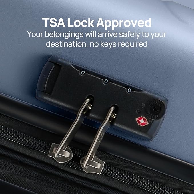 NINETYGO Carry On Luggage 22x14x9 Airline Approved, 20 Inch Luggage with Smooth Spinner Wheels, Lightweight, Hard Shell PC Suitcase Carry-On, Travel Luggage, TSA Approved (Shadow, Rhine Basic)