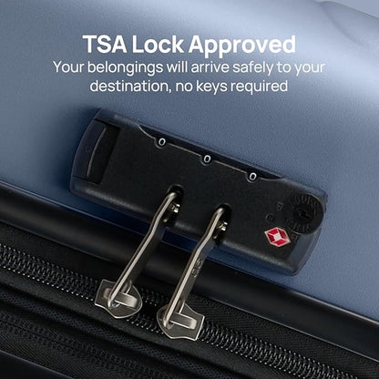 NINETYGO Luggage Sets 2 Piece, Carry On Luggage Airline Approved, Large Checked Luggage with Spinner Wheels, Lightweight, Hard Shell PC Suitcase Sets, TSA Approved, 20in/28in (Shadow, Rhine Basic)