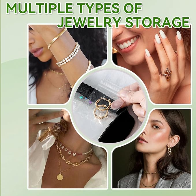 Earring Organizer Case Travel Jewelry Storage Book Clear with Small Zippered Pouch (Black, With 80 Pcs small Jewelry Pouches)