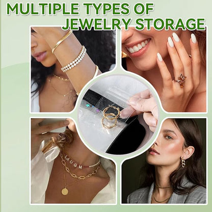 Earring Organizer Case Travel Jewelry Storage Book Clear with Small Zippered Pouch (Black, With 80 Pcs small Jewelry Pouches)