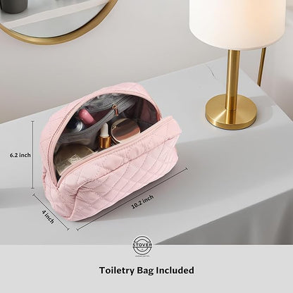 STOVER Women’s Convertible Garment Duffel Bag for Travel – 2-in-1 Carry-On Weekender/Overnight Tote - Wrinkle-Free Dresses, Hanging Suits & Clothes Plus Shoe Compartment & Bonus Toiletry Bag (Pink)