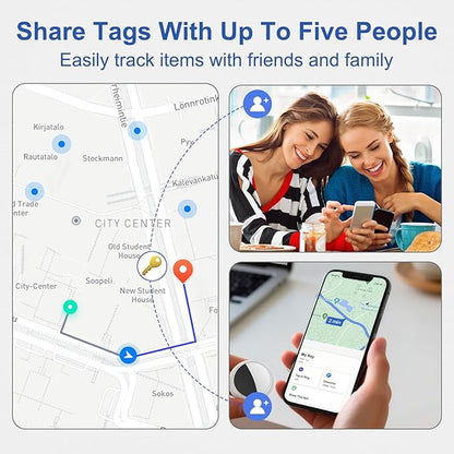 Air Tracker Tag 2 Pack [Apple MFi Certified] with Find My(iOS Only), Key Finder with No App Needed, Waterproof, 365-Day Standby,Wallet Key Bag Luggage Tracker