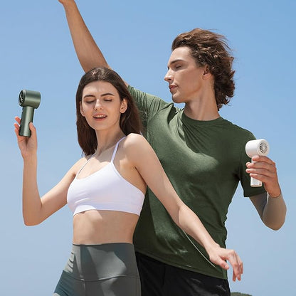 JISULIFE Portable Handheld Fan, Speed(1-100) Adjustable Turbo Mini and 3600mAh Battery Rechargeable Personal Fan, Digital Display, Gifts for Women Men Travel/Camping/Outdoor-White