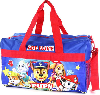KishKesh Personalized Licensed Kids Duffel Bag - PPB Design, Customizable Name & Text, Durable Handle, Adjustable Shoulder Strap, Mesh Side Pockets – Ideal for Travel & Camping – 18" x 10.50" x 9.75"