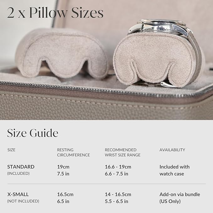 TAWBURY Luxury Leather Watch Box Unisex – Mens Travel Watch Case Zipper Closure | Taupe Top-Grain Genuine Leather Watch Travel Roll | Real Leather Watch Boxes for Men Travel | 3 Watch Carrying Case