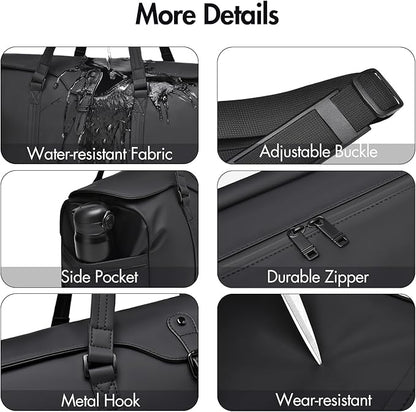 Travel Bag for Men Women, Duffle Bags for Travel with Shoe Compartment Weekender Overnight Carry On Bag with Dry Wet Separated Pocket Personal Item Bag for Gym Trip Workout