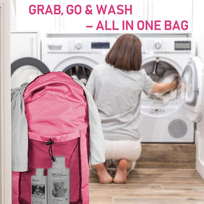 Laundry Bag Backpack Large Travel Laundry Bag with Adjustable Shoulder Straps Portable Laundry Hamper for College, Dorm, Apartment Camp