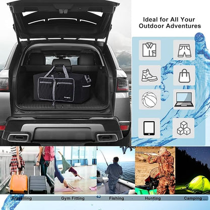 Woogwin Travel Duffel Bag Large Foldable Waterproof Overnight Bag for Beach Swim Bags Pool Sports Gym