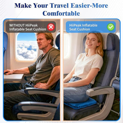 HiiPeak Inflatable Stadium Seat Cushion, Compact Hand Press Stadium Seats Pad Bleacher Seat Chair Cushion Pad for Airplane Travel Camping Backpacking Sports Events