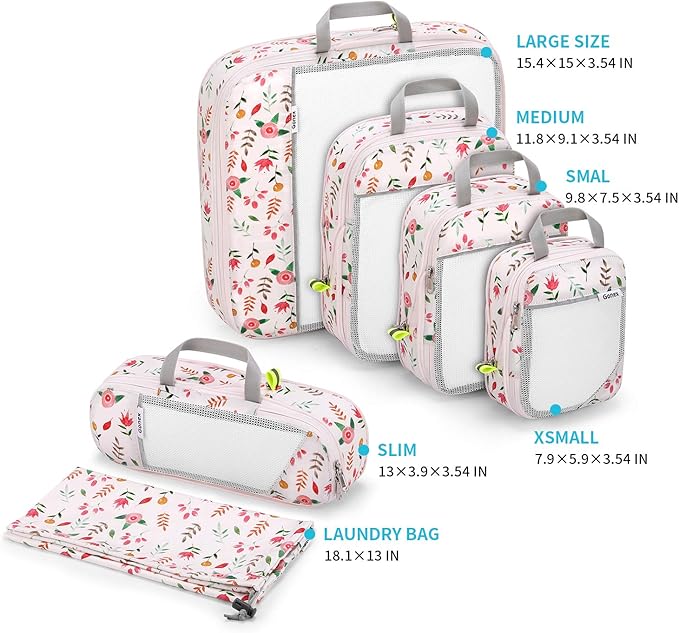 Compression Packing Cubes, Gonex Extensible Storage Mesh Bags Organizers