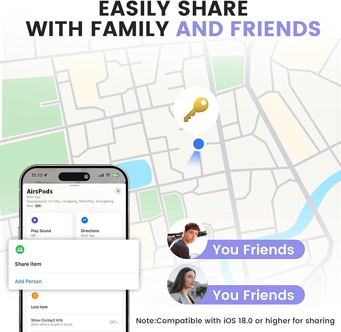 4 Pack Air Tracker Tag, Smart Bluetooth Luggage Tracker Compatible with Apple Find My APP(iOS Only), Anti-Lost Item Locator for Keys Wallet Pets and Luggage, Waterproof with Replaceable Batter
