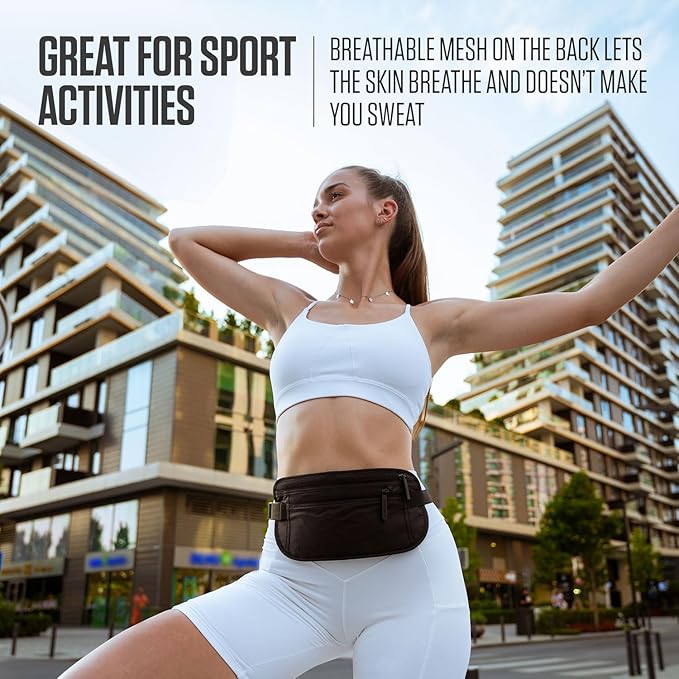 Travel Money Belt, RFID Blocking for Men & Women - Ideal for Keeping Your Cash, Credit Card, Passport, Phone Safe When Traveling (Sleek Purple)