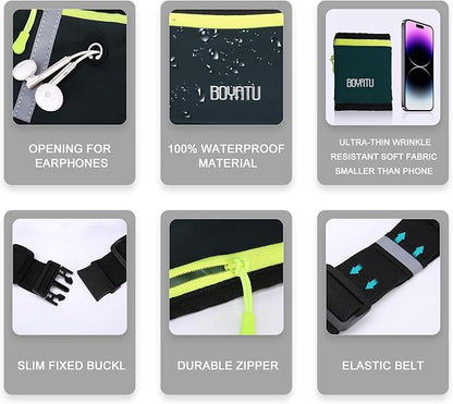 Running Belt Waist Fanny Pack: Slim Phone Holder Workout Pouch for Walking JoggingDark Green