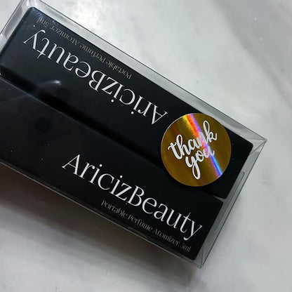 Travel Refillable Perfume Atomizer 0.17fl.oz/5ml. Cologne Pocket Recyclable Portable Sprayer Bottle. Mini Scent Pump Case Dispenser Perfume Container (ROSE+BLACK)