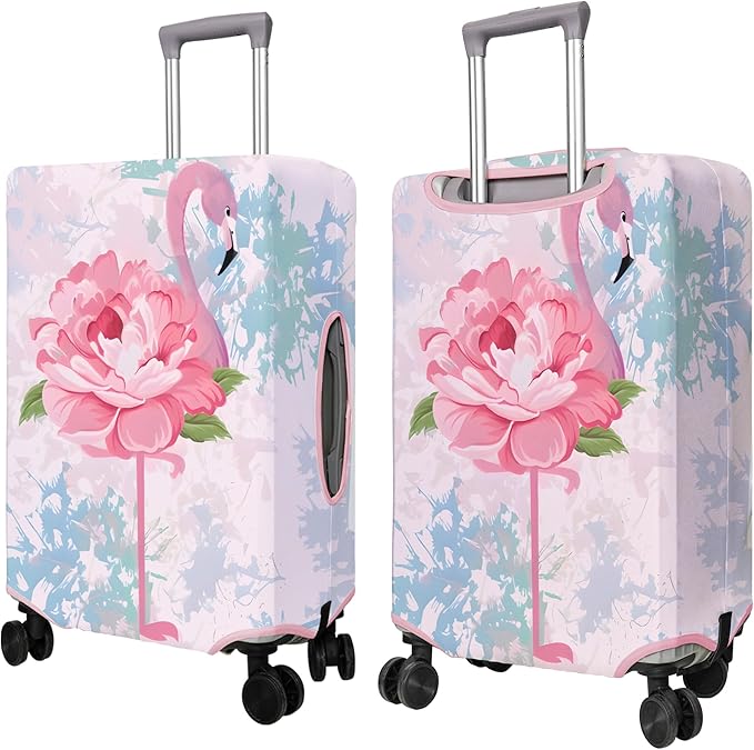 Travel Luggage Cover Suitcase Protector Fits 18-32 Inch Wheel Covers PatternedTravel Related Items Flower Luggage Protector Elastic S