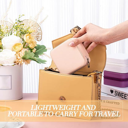 Batiyeer 50 Pcs Small Jewelry Travel Case Bulk Mini Jewelry Box Wedding Bridesmaid Proposal Return Gift for Pooja(White Pink Purple)