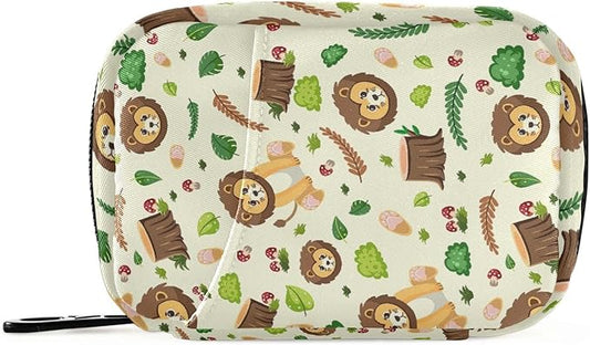 Pill Organizer Box Case Weekly Travel Pill Container Holder 7Day Cute Vitamin Organizer Dispenser Sorter Planner Storage Small Compact Cute Lion Head01