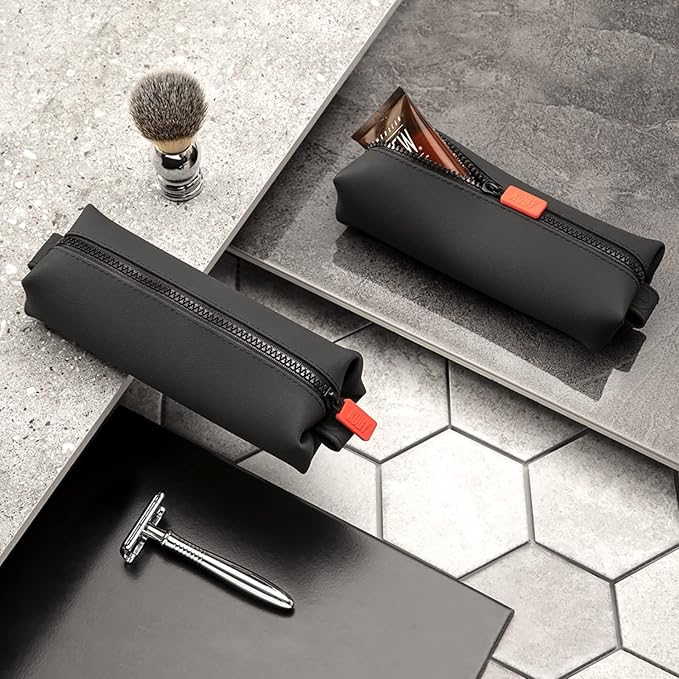 TOOLETRIES The Koby Mini Kit - Silicone Toiletry Organizer, Bathroom Travel Bag - Features Heavy-Duty Zipper, Leak Resistance, Easy to Clean - Charcoal