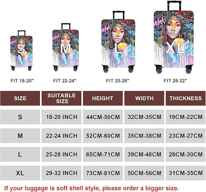 WUJIAONIAO Travel Luggage Cover Baggage Suitcase Cover Protector Skins 18-32 Inch (Graffiti A8, XL (for 29-32 inch luggage))