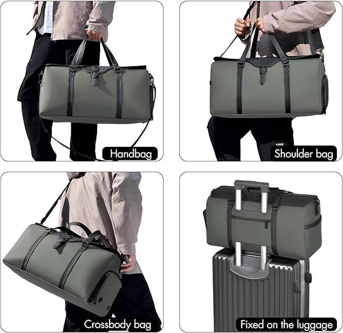 Travel Bag for Men Women, Duffle Bags for Travel with Shoe Compartment Weekender Overnight Carry On Bag with Dry Wet Separated Pocket Personal Item Bag for Gym Trip Workout