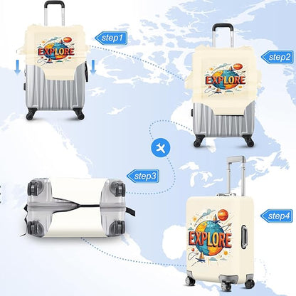 ANNA QUEEN Travel Luggage Cover Suitcase Protector Suitcase Cover Anti-Scratch,Stretchable Bag Cover Washable Durable Polyester