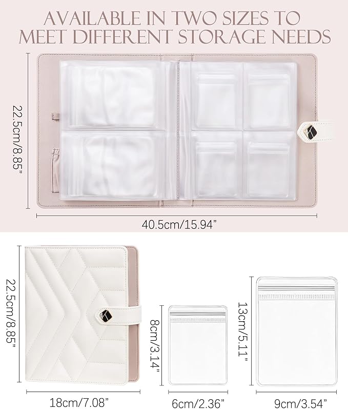 Homde Women Travel Jewelry Box: Traveling Organizer for Ring Necklace Bracelet - Storage Book with Plastic Pouches - Christmas Gifts for Friend Sister Mother