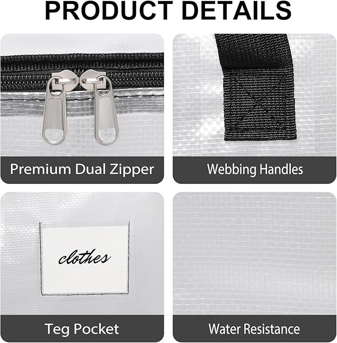 Moving Bags Heavy Duty – Clean Packing Solution, Large Storage Totes with Zippers and Handles for Moving and Organizing