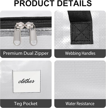 Moving Bags Heavy Duty – Clean Packing Solution, Large Storage Totes with Zippers and Handles for Moving and Organizing