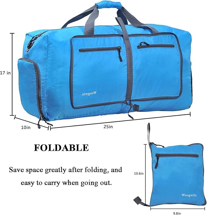 Woogwin Travel Duffel Bag Large Foldable Waterproof Overnight Bag for Beach Swim Bags Pool Sports Gym