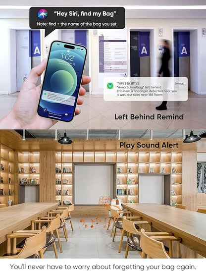 Luggage Tags Built-in Anti-Loss Tracker, Luxury Leather Luggage Tags for Suitcase, Travel Bags, Backpacks, Travel Organizer for Lost Baggage Prevention (Brown*2 Pack)