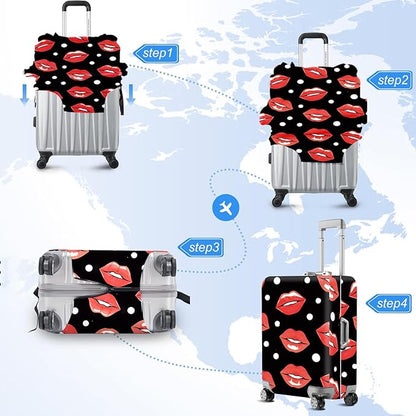 ANNA QUEEN Travel Luggage Cover Suitcase Protector Suitcase Cover Anti-Scratch,Stretchable Bag Cover Washable Durable Polyester with Elastic Hem with Zipper Closure