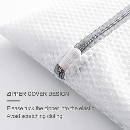 Oversized Honeycomb Mesh Laundry Bags, 2 Pack 35x43.3 inch Heavy Duty Delicate Wash Bag with Zipper.