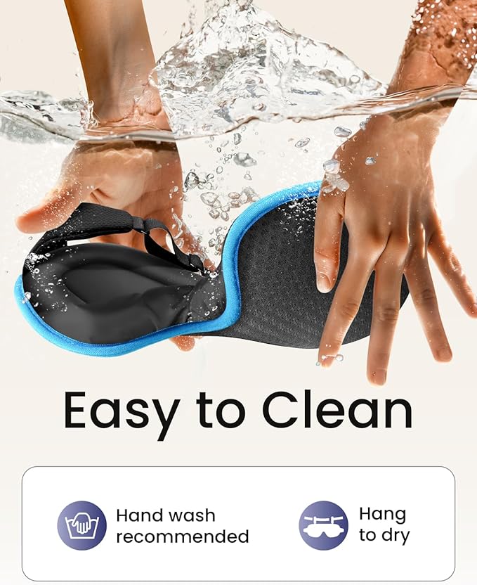 WAOAW Sleep Mask for Men Women: Blackout Eye Masks for Sleep - 3D Breathable Soft Comfortable Eye Mask for Travel - Adjustable Light Blocking Night Masks for Sleeping