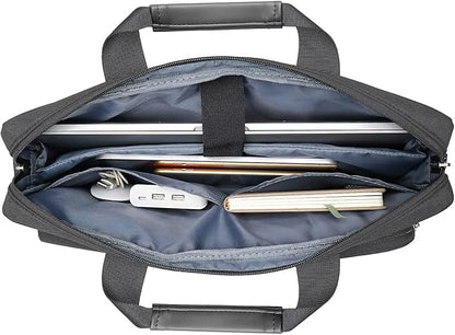 MOSISO Laptop Shoulder Bag 15.6 inch, 15-15.6 inch Computer Bag Compatible with MacBook Pro 16 inch, HP, Dell, Lenovo, Notebook with 2 Raised&1 Flapover&1 Horizontal Pocket&Handle&Belt, Slate Gray