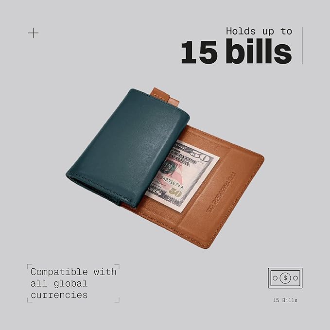 The Frenchie Co. - AirTag Speed Wallet - Ultra-Slim Front Pocket Wallet - Quick-access pull tab & AirTag holder - RFID blocking, holds up to 8 cards and folded cash