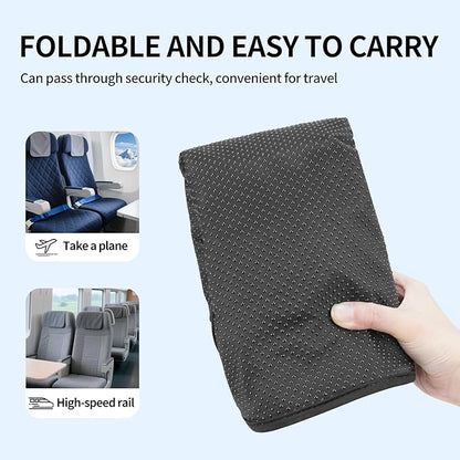 Travel Seat Cushion for Airplane - INFLATE/Deflate Built in Pump Inflatable Seat Cushion for Office Chairs, Wheelchairs, Car Seats & Outdoor Cushions 17.7x15.7 inches (Black)