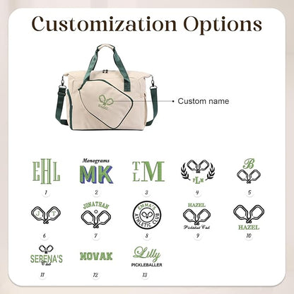 Personalized Duffel Bag Custom Sport Gym Travel Bags Embroidered Name Text Customized Dry Wet Separated Weekend Waterproof Bag for Women Men (D-Beige)