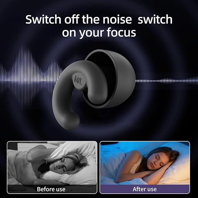 Ultra-Soft Noise Cancelling Ear Plugs, Reusable Silicone for Sleep Concerts Travel Office,33dB (NRR),Ergonomic Integrated Design Fit for Small Ear Canals Noise Sensitivity (Black, 4 Pairs)