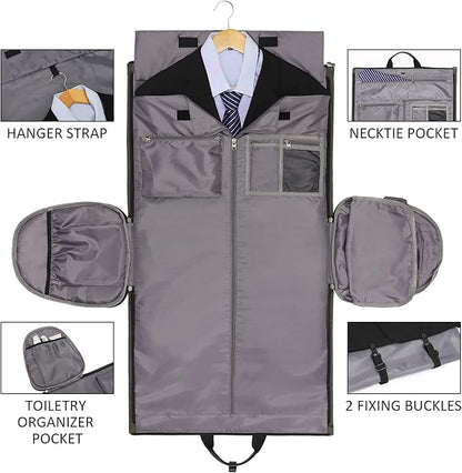 Convertible Garment Bag with Shoulder Strap, Modoker Carry on Garment Duffel Bag for Men Women - 2 in 1 Hanging Suitcase Suit Travel Bags,Forest Night