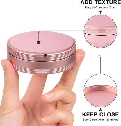 Metal Pill Organizer 4 Compartments - Portable Travel Pill Case Daily, Waterproof Pill Box for Purse, Compact Pill Holder Medicine Container Dispensers for Vitamin Cod Liver Oil Supplement Pink
